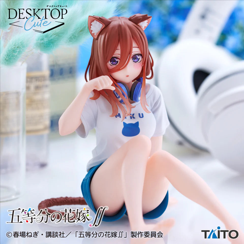 The Quintessential Quintuplets Desktop Cute Cat Ver. Miku Nakano Figure